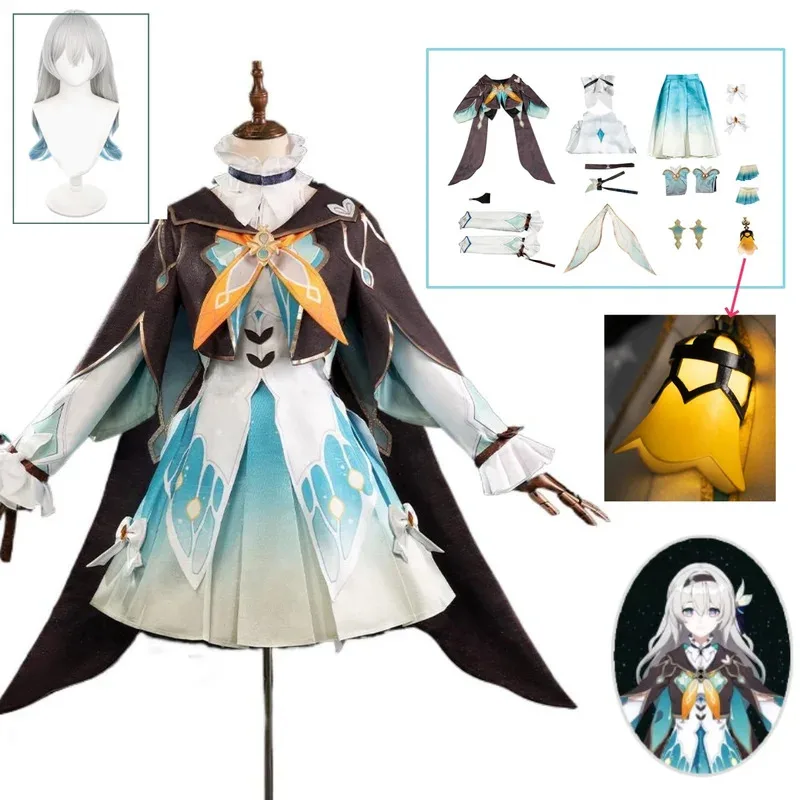 

High Quality Honkai Star Rail Firefly Cosplay Costume Full Set Suits Uniform Firefly Wig Dress Lamp Custom Made Cosplay Costume