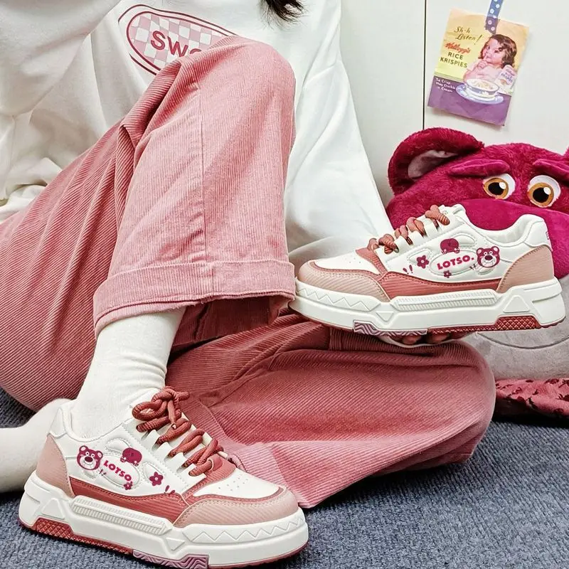 

Милая мультяшная анимационная История игрушек Disney, милая Сакура лотсо, низкие ботинки с хлебом, белые кроссовки, подарок для девочек