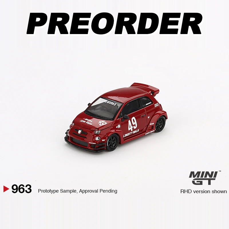 MINIGT 1:64 LB-WORKS x Abas Works ABARTH 595 Red MGT alloy car model 963