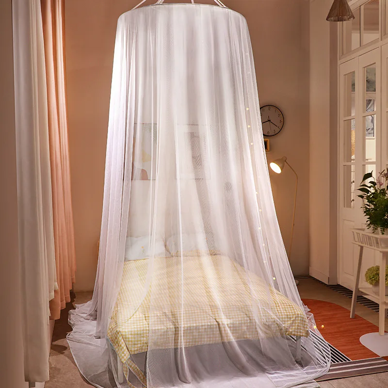 Bed Canopy Princess Bed Curtain Net for Single to King Size,Bedroom Decoration of Round Lace Dome with Stainless Steel Hook