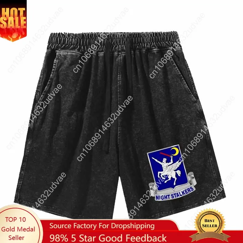 

160th SOAR Nightstalkers Patch DUI Shorts Man Woman Teenager Retro Short Pants Vintage Cotton Beach Shorts Customized Pant