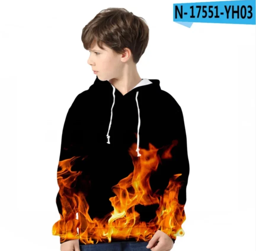 Hip Hop Popular Comfortable Blue Flaming 3D print Hoodies Sweatshirts Men/Women Sweatshirt Adult/Child Casual Pullovers