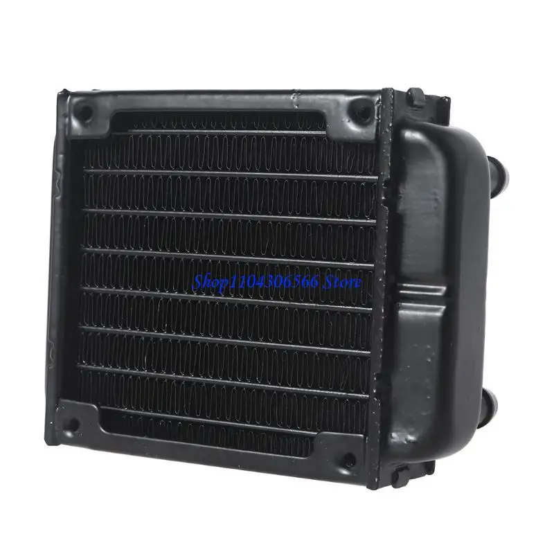 02DD DIY Liquid Cooling System High-Density Fins 18 Row Aluminum Tubes Radiator 3.15