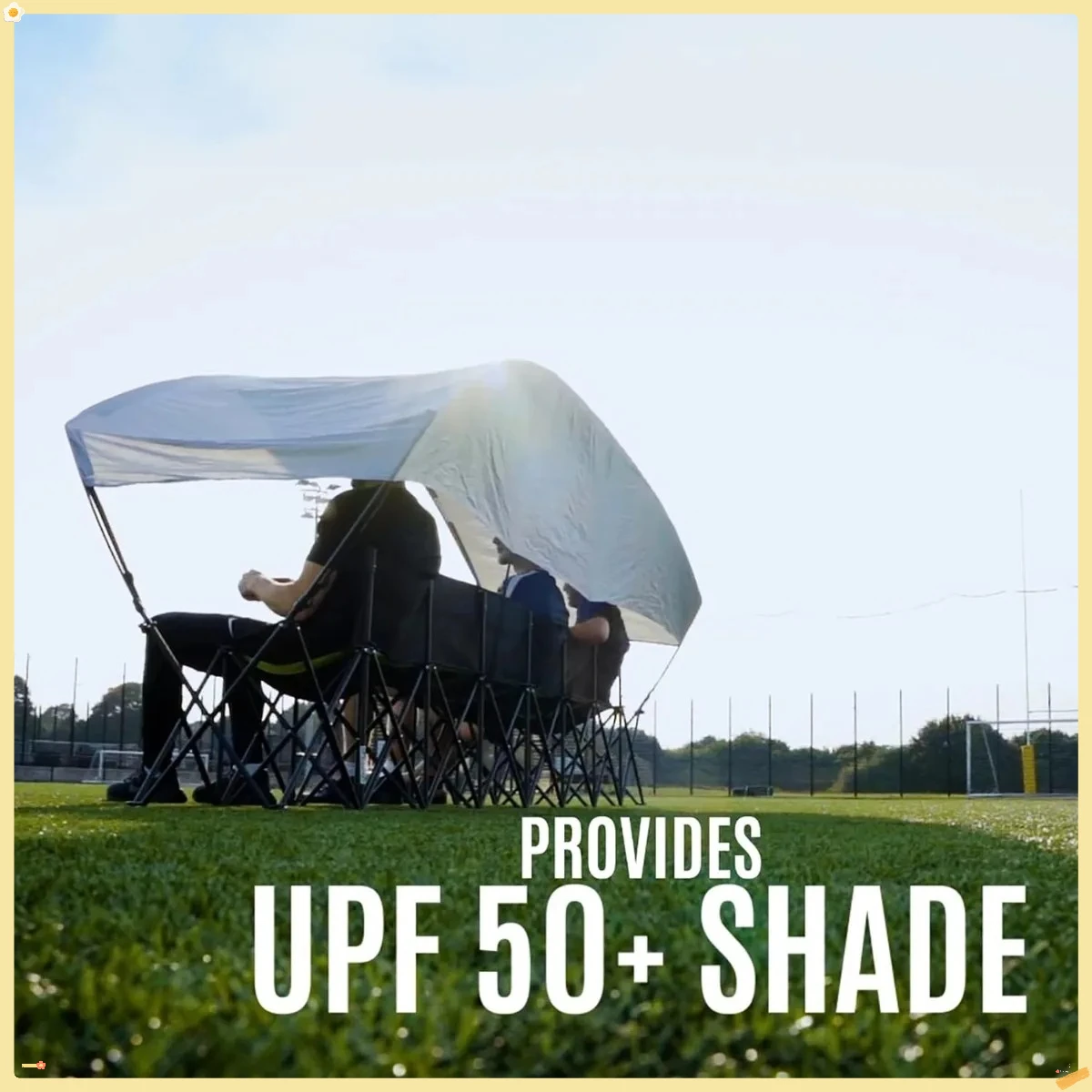 Banco dobrável portátil para time de futebol com abrigo de dossel |   Assentos laterais resistentes às intempéries e de configuração rápida