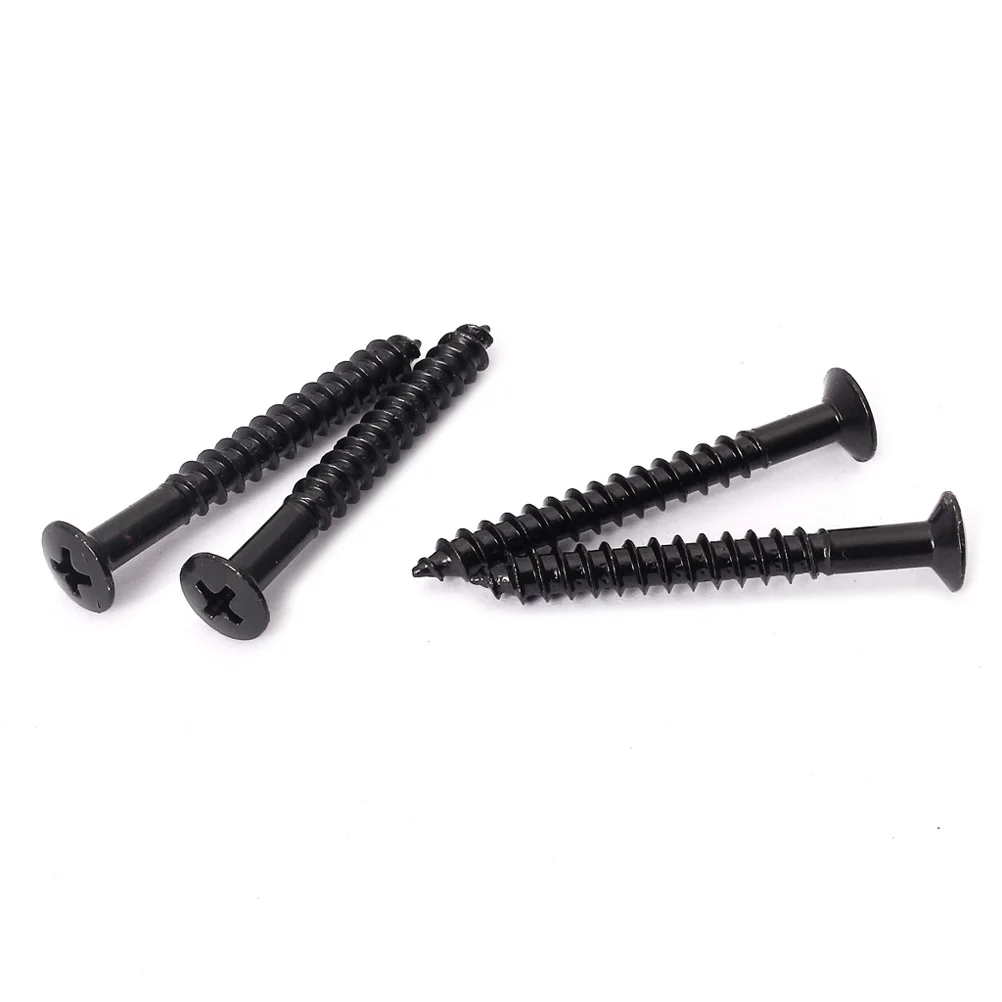 4 قطعة لوحة متينة تدوم طويلاً سهلة التركيب ملحقات سوداء للجيتار الرقبة لوحة الرقبة مسامير أجزاء الغيتار الملحقات