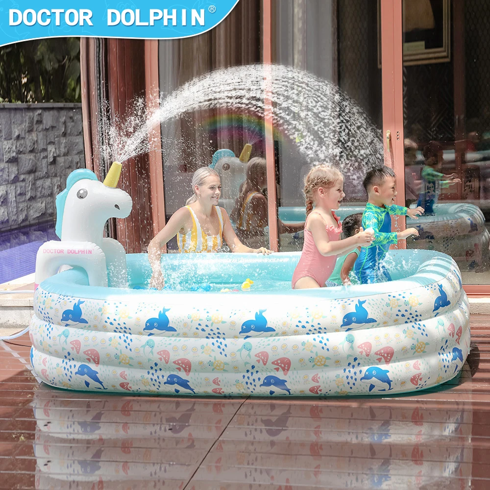 

Doctor Dolphin Swimming Pool Children's Pool For Family Party Three layer inflatable ball pools kids toy baby gift