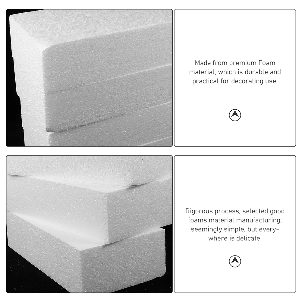 2Pcs Foam Block Polystyrene Blocks Soft Crafts Diy Painting Art Supplies Sets Foam Cubes Crafting Blocks Square
