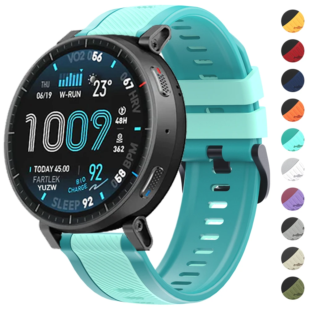 22mm Schnellverschluss-Silikonarmband für Huami Amazfit Active Max 48mm Band für Amazfit Bip 6 5 46mm BALANCE 2 Armband Uhrenarmbänder