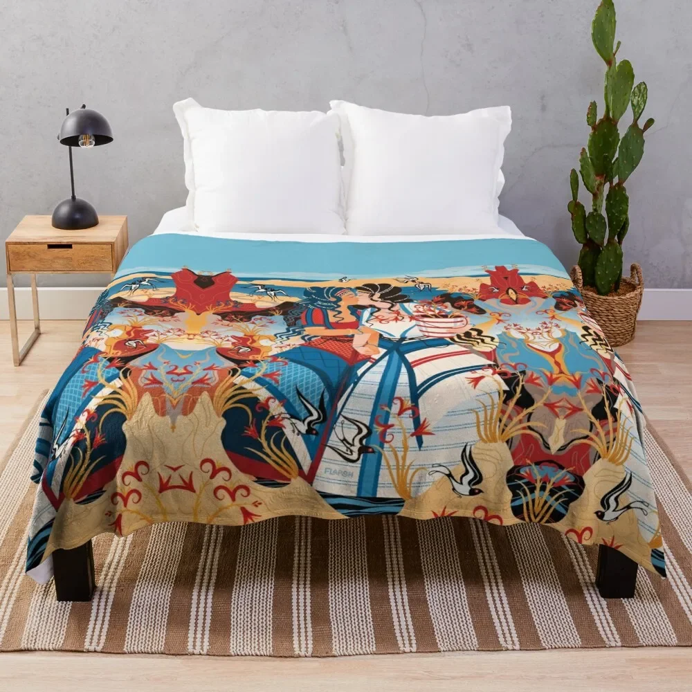 

The Lovers of Akrotiri - SFW Throw Blanket Compact Warm Blanket for Car Road Trip