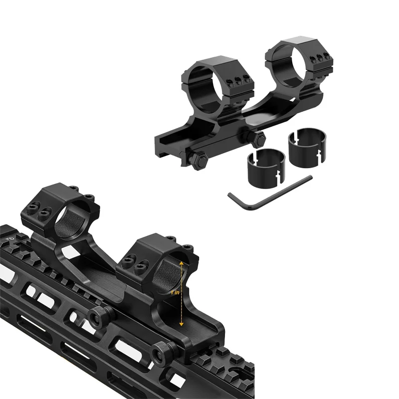 スコープマウント 1インチ/30mm リングマウント、20mmレールウィーバーピカティニーベースに適合、カンチレバーフォワードデュアルリング、狩猟、おもちゃの銃アクセサリー