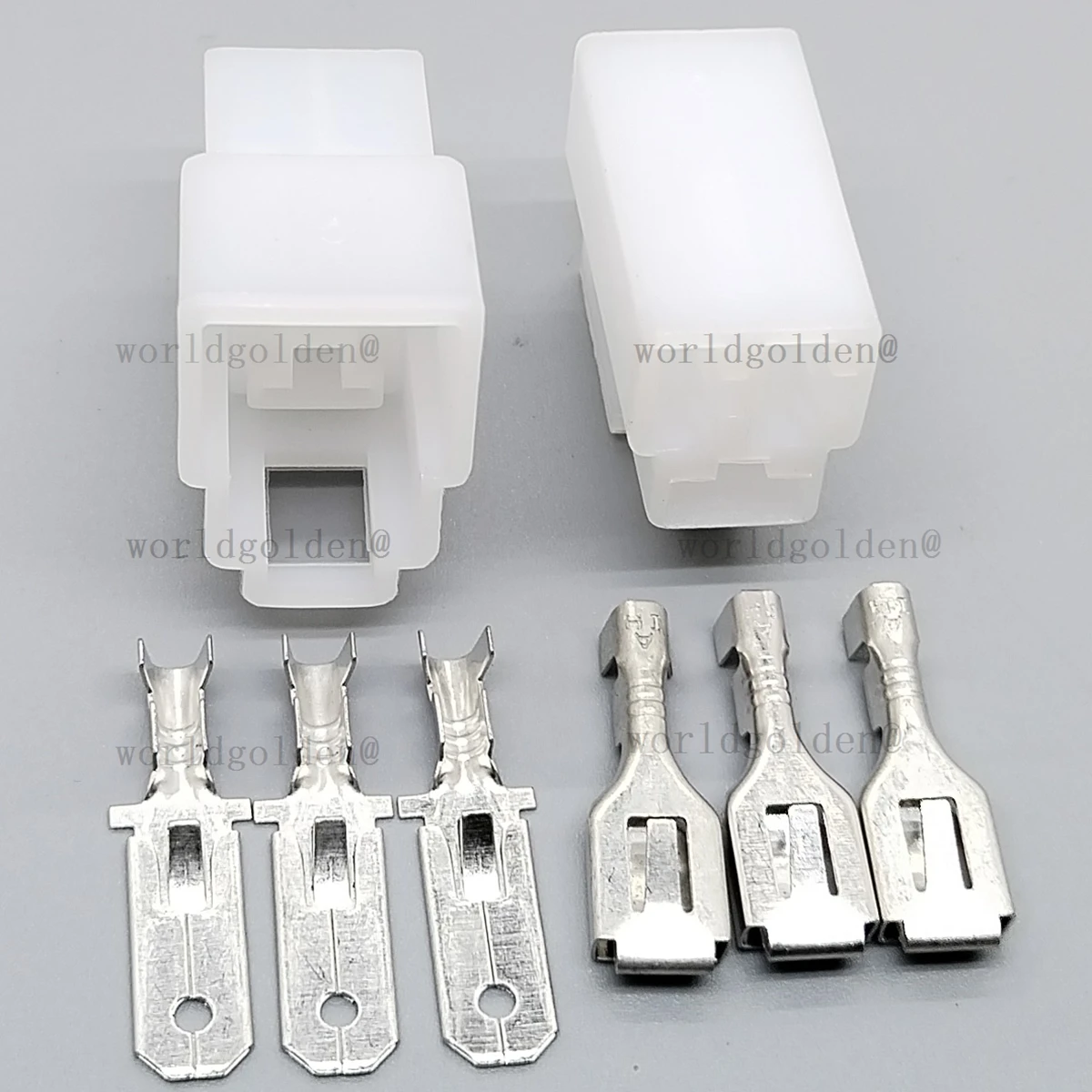 DJ7031-6.3-21/11 3-Pin 6.3mm Automotive Connector Set for Universal Cars, sturdy crimp terminals,  ideal for wiring repair