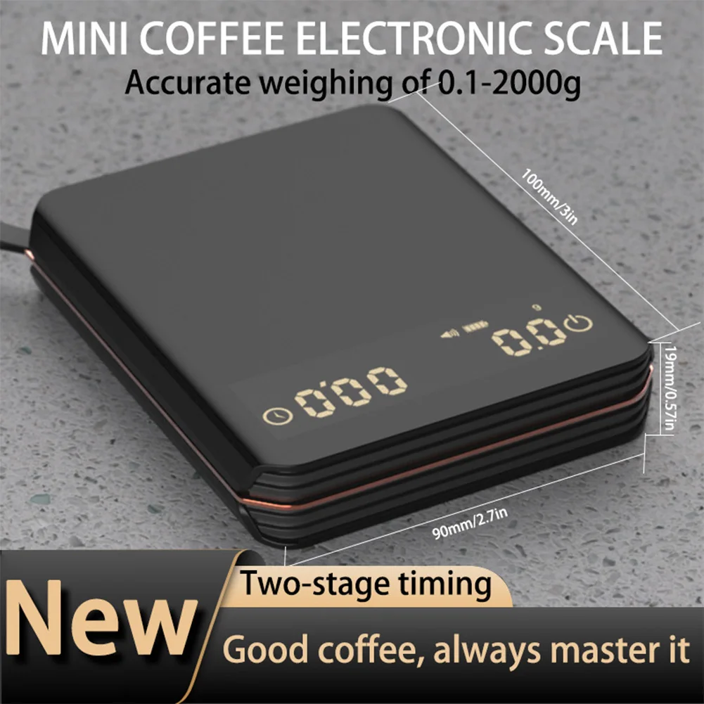 Electronic Coffee Scale with Timer LED Display Mini Coffee Scale High Precision Kitchen Scale for Espresso and Pour Over Coffee