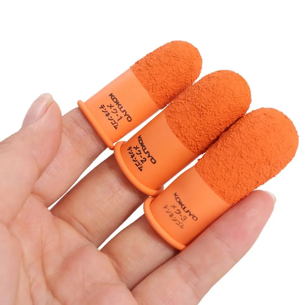 Multi-purpose Non-slip Finger Cover Natural Rubber Counting Fingertips Protector Gloves Reusable Anti-static Orange Finger Cots