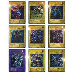 Homemade Anime Yu-Gi-Oh! Black Magician Red-Eyes Black Dragon Cartoon Characters Bronzing Collection Flash Card Christmas Gift