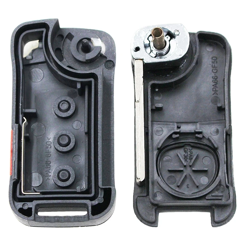 XNRKEY-carcasa de llave remota para coche, carcasa de llave remota con tapa de 2/4/3 + 1 botones para Porsche Cayenne 2003 + hoja HU66 sin cortar,