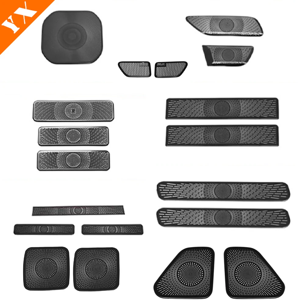 

For BYD M9 2025 2026 accessories Stainless Car Horn Cover,Door Horn Cover,Instrument Horn,seat air vent horn,rear trunk Cover
