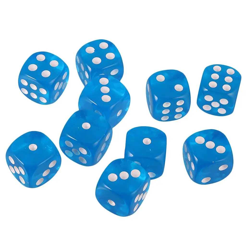 Acrylic D6 Dice Set Six Sided Spot Roleplay Playing Dice for Group Tabletop Fun