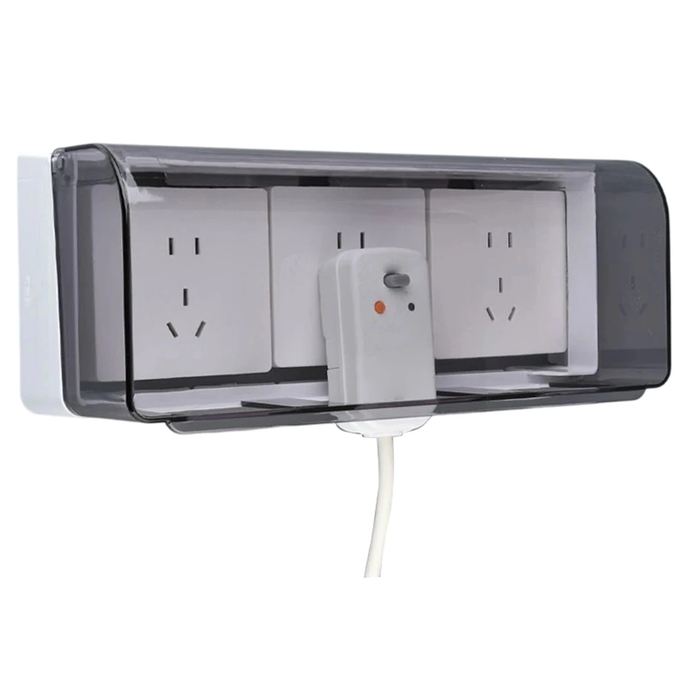 86 Type Waterproof Socket Cover Box for Bathroom Kitchen ABS Wall Mounted for proof Outlet Protector White Black Transparent