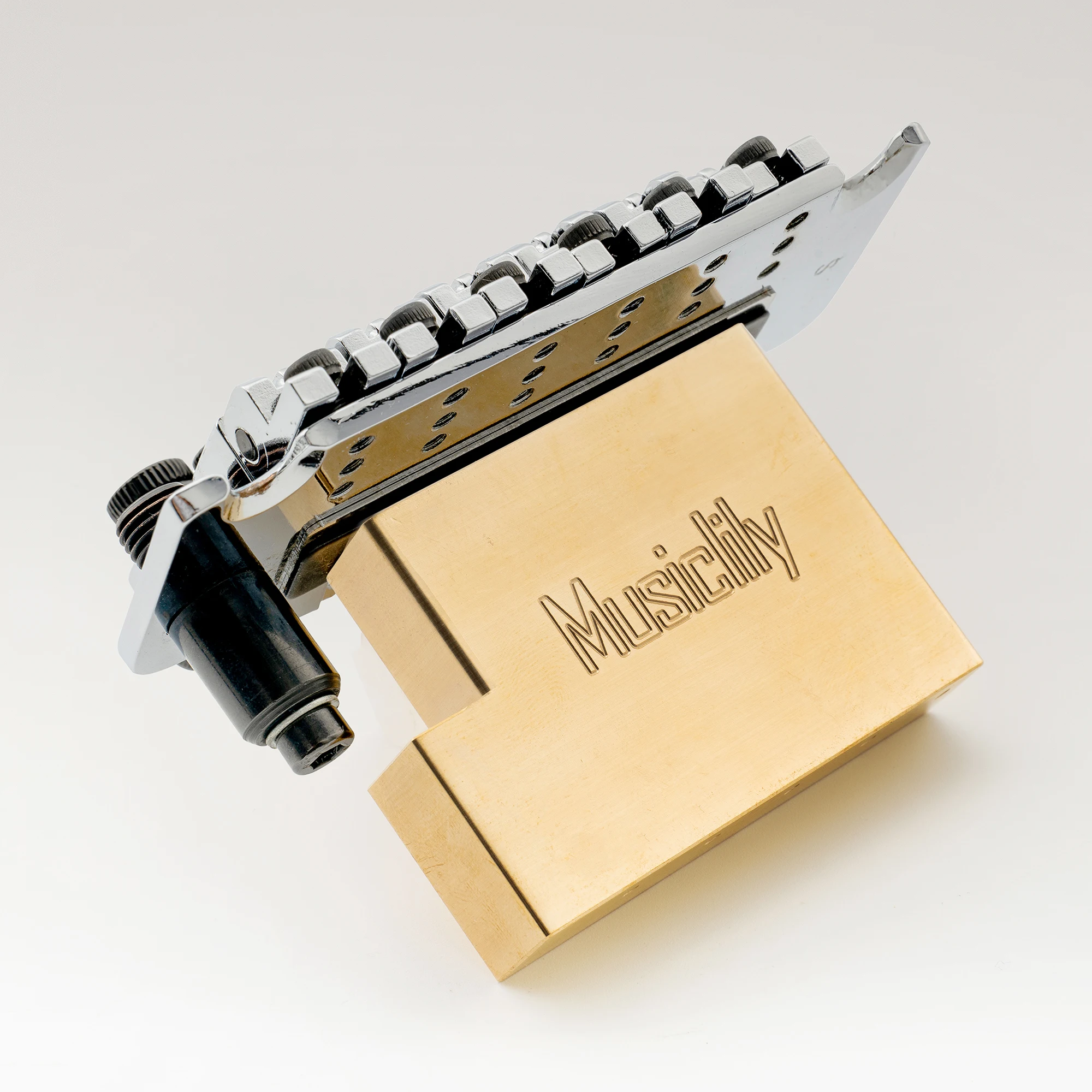 Musiclily Ultra Vollmassiver L-förmiger Tremolo-Block aus Messing/Stahl für E-Gitarren mit Floyd Rose Locking Tremolo-Brücke – Detail 33