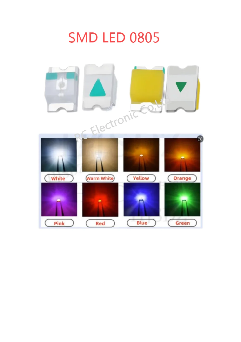 

1Reel 3000pcs 0805 SMD LED Diode Lights Red Green Blue Yellow White Warm white Pink purple Brand New Original Bright LED