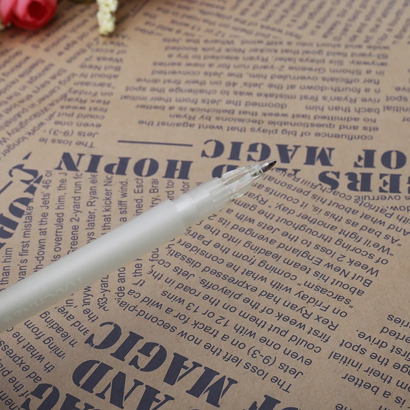 Branco gancho forro canetas papel preto highlighter reviser 0.8mm nova caneta adequado para cartões assinatura instrumentos de escrita