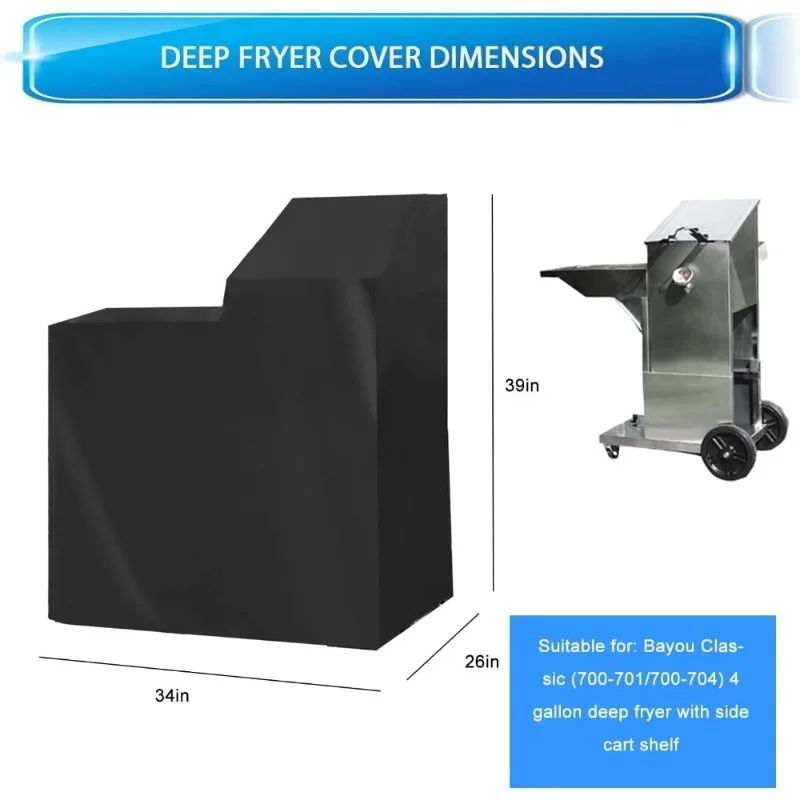 

4 Gallon Deep Fryer Cover with Storage Shelf Compatible for Bayou Classic 700 Series