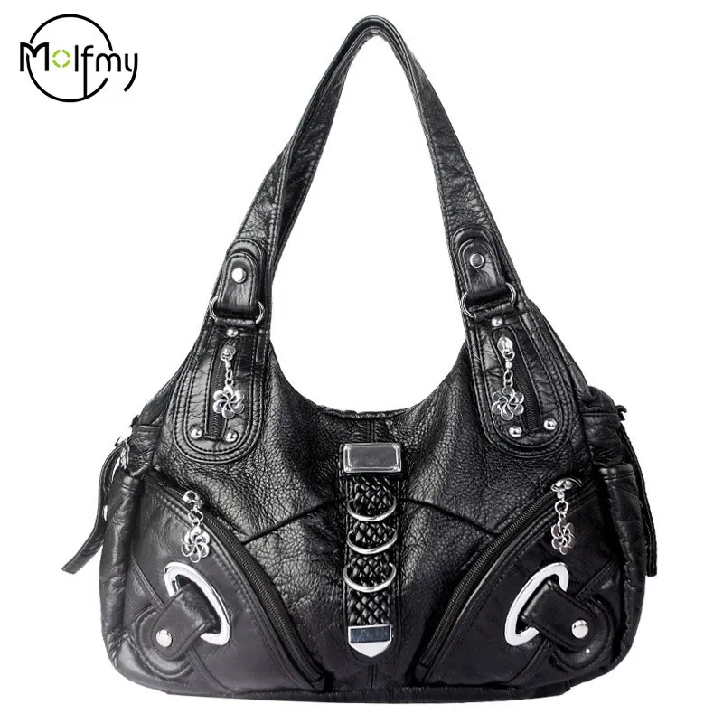 

Винтажные женские сумки, модная сумка через плечо, большая черная сумка-тоут с верхней ручкой, сумка для покупок с несколькими карманами, женская сумка-сатчел