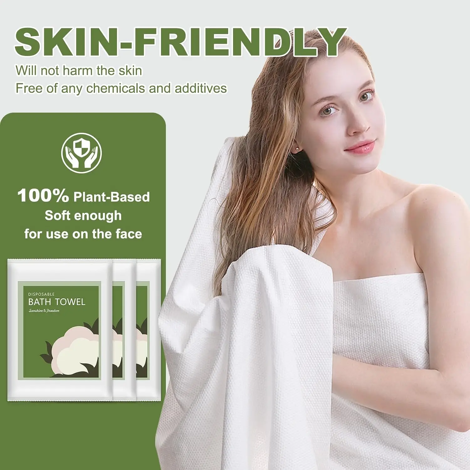 Disposable Bath Towels 10Pcs 55x27.5in Ultra Soft Quick Dry Travel Body Towel Camping Hotel Spa