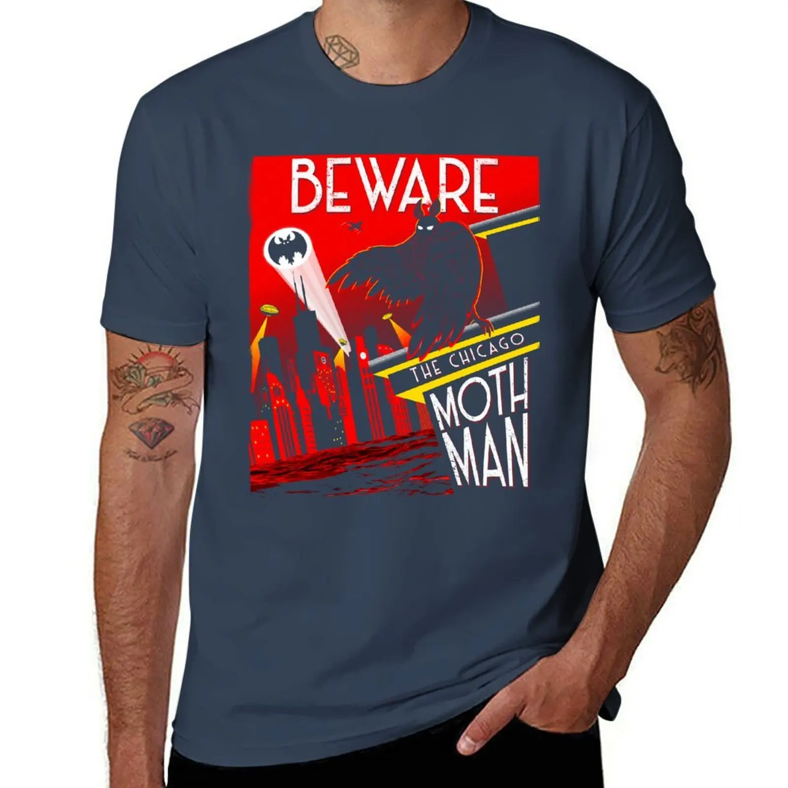 

Inspired Beware Design Cool Cryptozoology Mothman! the 90's Chicago T-Shirt Lightweight Gym Training T-Shirt