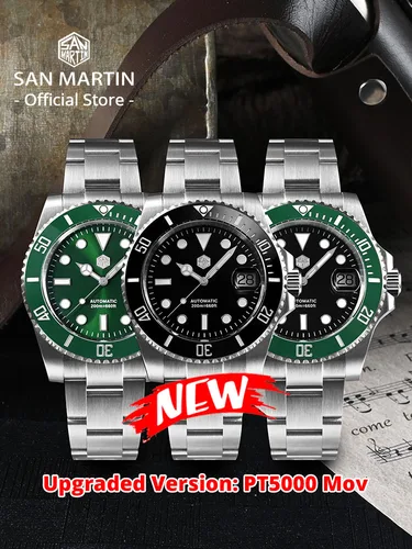 Imagen 2 del producto San Martin versión mejorada 40mm Water Ghost Diver reloj hombres relojes mecánicos automáticos de lujo zafiro impermeable 200m SN0017