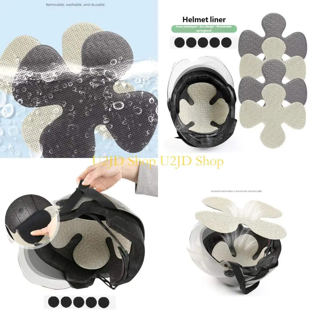

U2JD Comfortable Helmet Liner Recycled Foam Washable Lining Pad Universal Fit