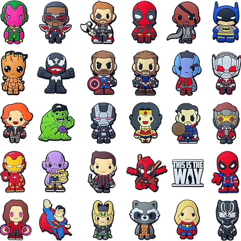 

Горячие игрушки 20/50 шт., подвески для обуви с героями мультфильмов, аксессуары, украшения, классические ПВХ, пряжка для сабо для детей, вечерние, рождественские подарки