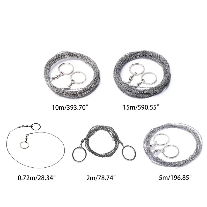 97QCサバイバルステンレススチールハンドポケットワイヤーソーアウトドア緊急救助ギアキットキャンプハイキング狩りのための軽量