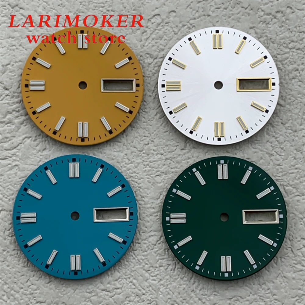 BLIGER 무균 다이얼, NH36 무브먼트용 녹색 야광 다이얼, 3.8pm 시계 크라운 장착, 29mm