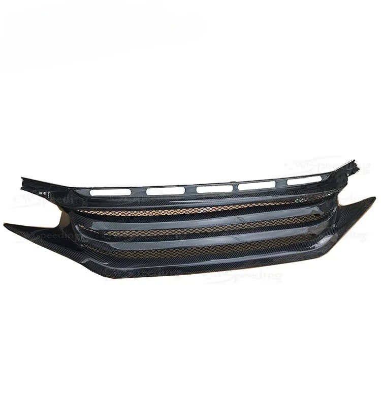 

2016 2017 CWS STYLE CARBON FIBER FRONT BUMPER GRILLE FRONT GRILLE forX 10TH GENcustom