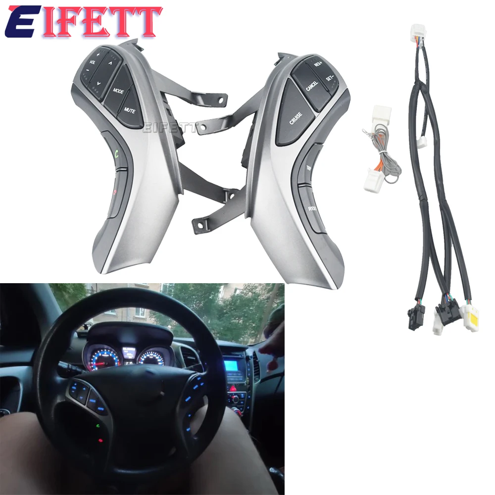 

(левый + правый + провод) 5-контактный переключатель круиз-контроля на руле для Hyundai Elantra MD 2010 2011 2012 2013 2014 2015 2016