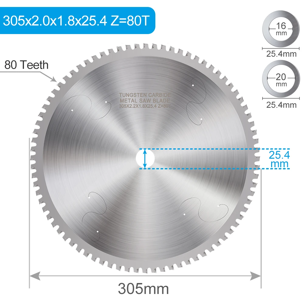 XCAN Metallschneideblatt 305–355 mm Kreissägeblatt für Aluminium, Eisen, Stahl, Metallbearbeitung, Trennscheibe, Sägescheibe – Detail 14