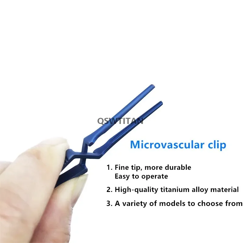 Puntas atraumáticas de titanio, cortadora de sujeción vascular arterial, mandíbula recta/crusada/ángulo, instrumentos quirúrgicos oftálmicos
