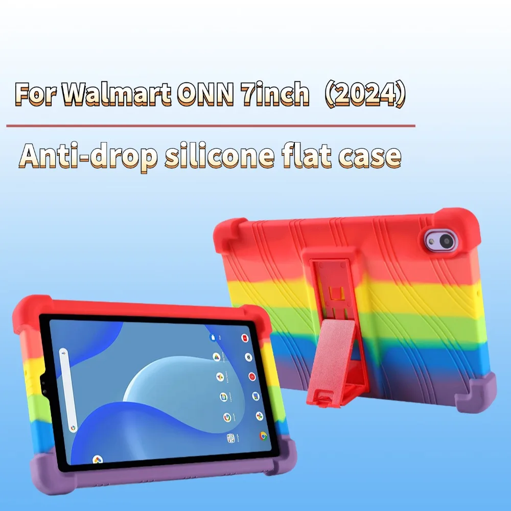 Для Walmart Onn 7-дюймовый планшет Gen 4 2024 100135924Tablet чехол детский безопасный защитный силиконовый Регулируемый мягкий чехол-подставка