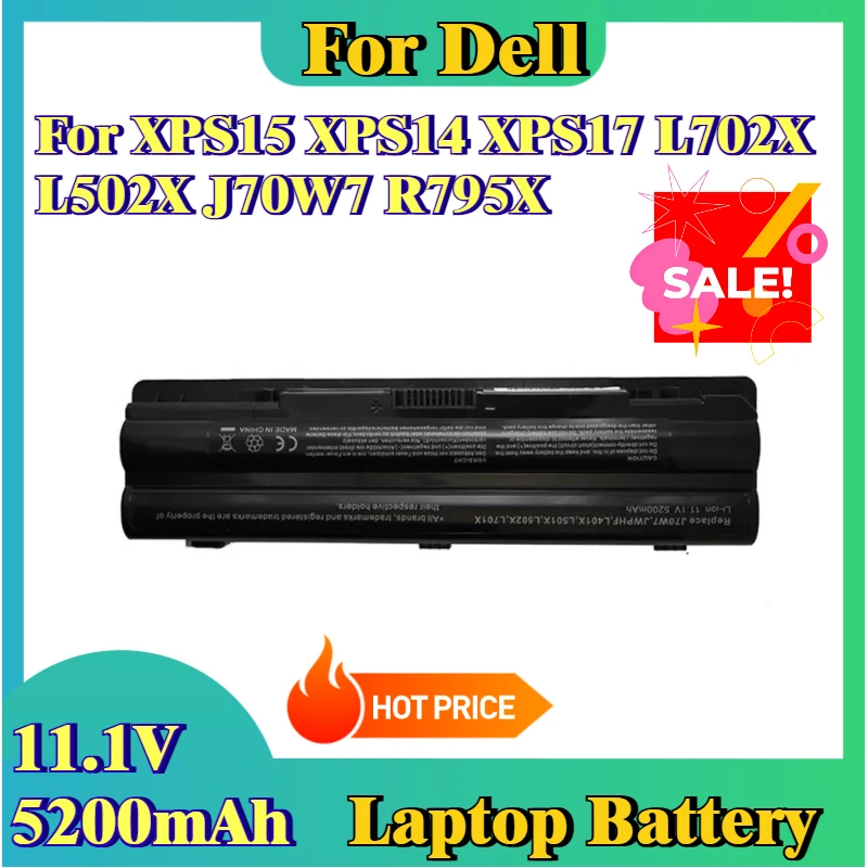 

Для XPS15 XPS14 XPS17 L702X L502X J70W7 R795X Сменный аккумулятор для ноутбука L502X 11,1 В 5200 мАч
