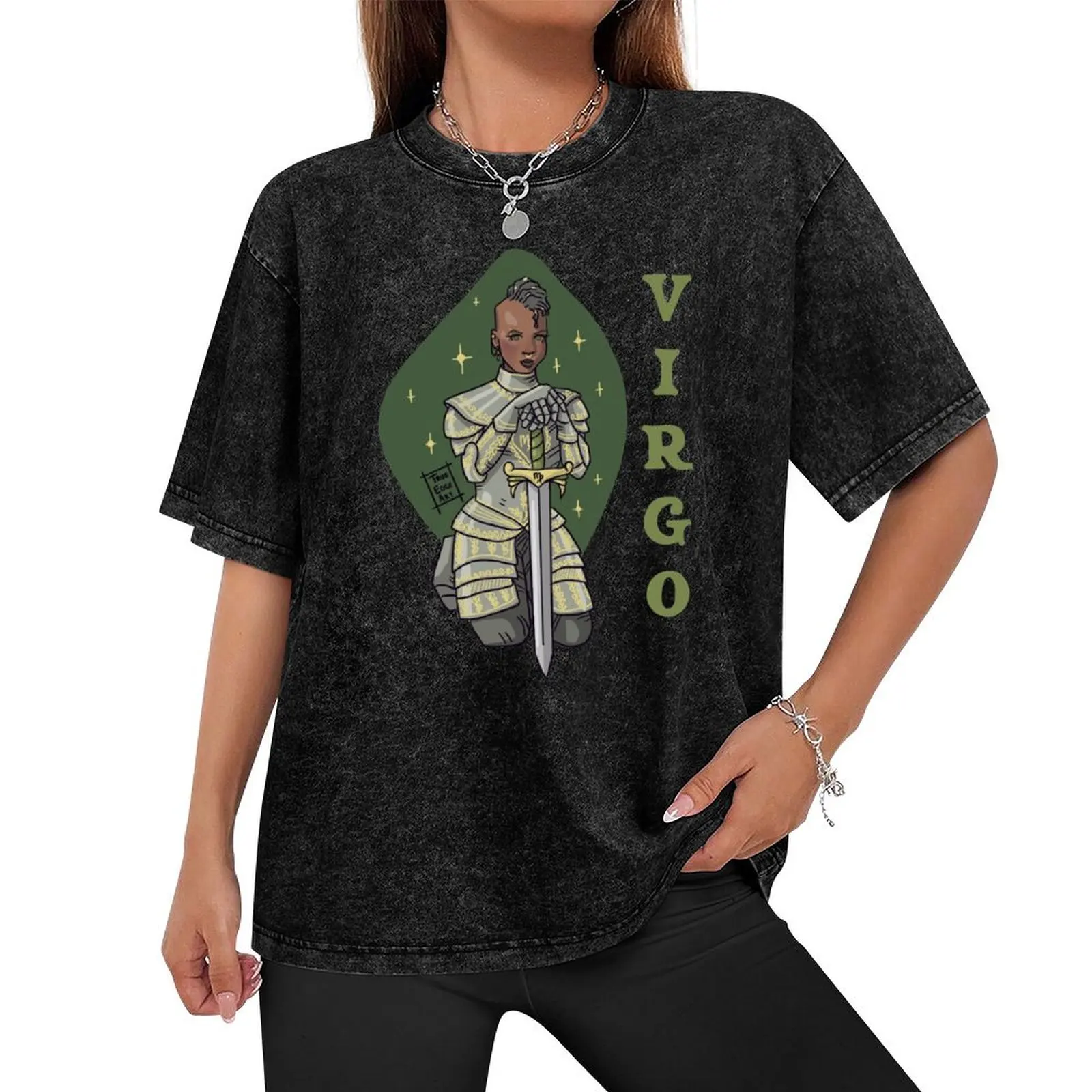 Virgo Knight T-Shirt boys whites vintage anime shirt plus size clothes mens designer t shirt