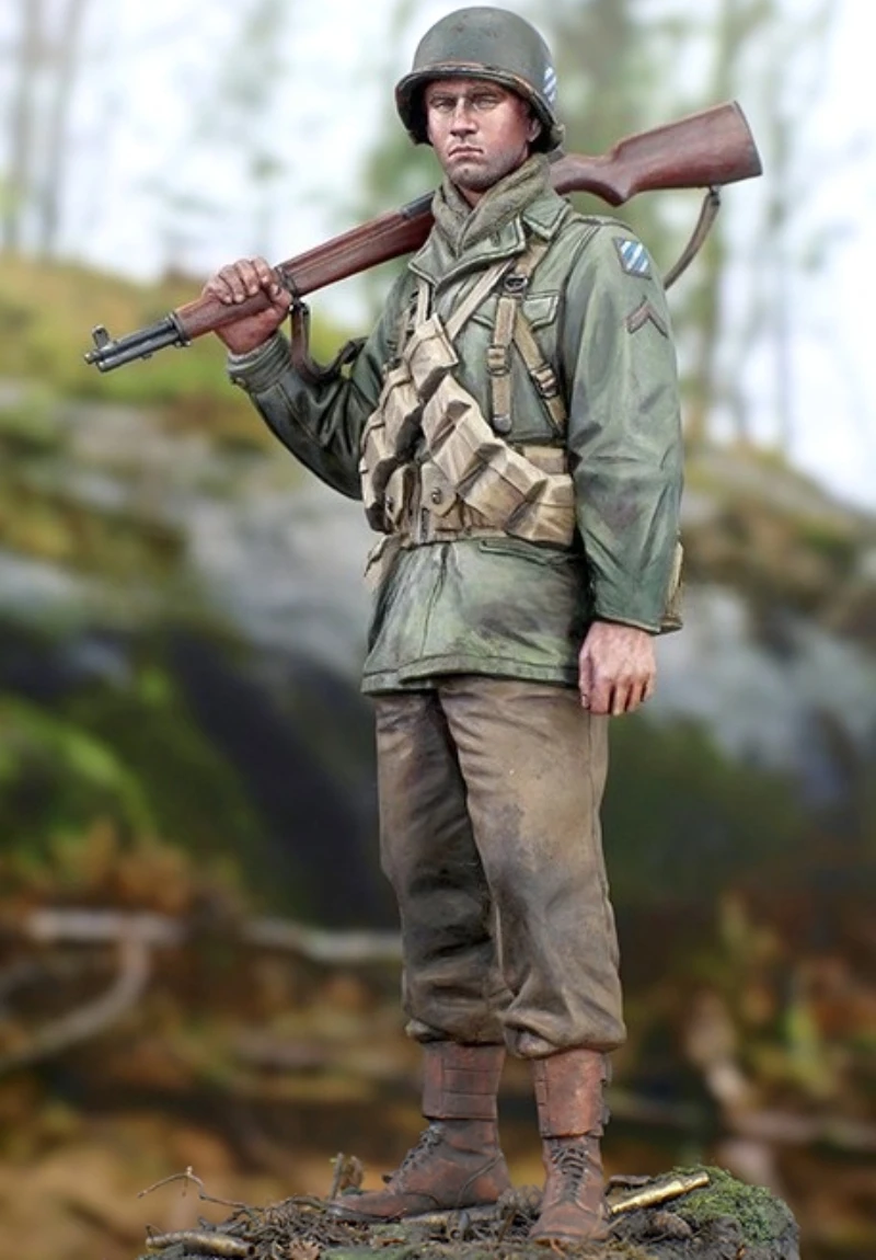 Kit de figurines en résine moulée sous pression, échelle 1/16, soldat de la 3ème Division blindée de l'armée américaine, personne seule, non assemblé et non peint