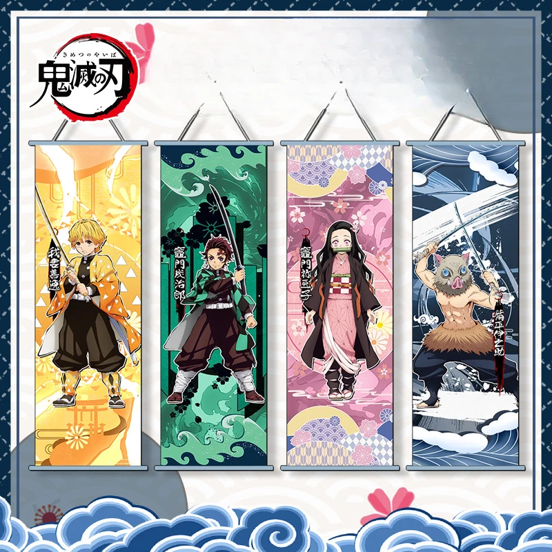 

Demon Slayer Cartoon Anime Tanjirou Nezuko Scroll Canvas Wall Hanging Painting Home Decor Anime Poster Wall Art Room Decoration