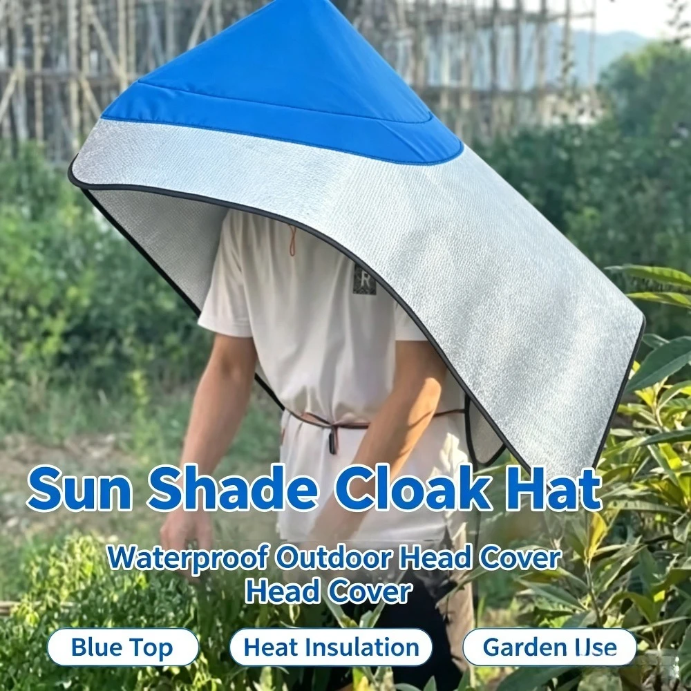Sun Rain Protection Hooded Cape Breathable UV Hat for Farming Gardening Fishing Outdoor Work One Piece Sunshade Cap