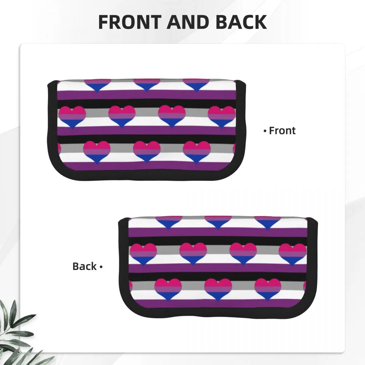Asexual Biromantic Pride Flag Pencil Cases for Student Gifts Pen Box Pencil Bag Big Capacity Pencil Pouch Pen Holder