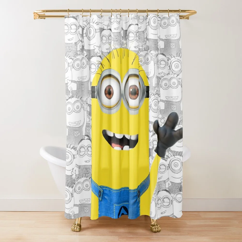 

Minion and Friends Shower Curtain Bathroom And Shower Anime Shower Sets For Bathroom Transparent Bathroom Curtain