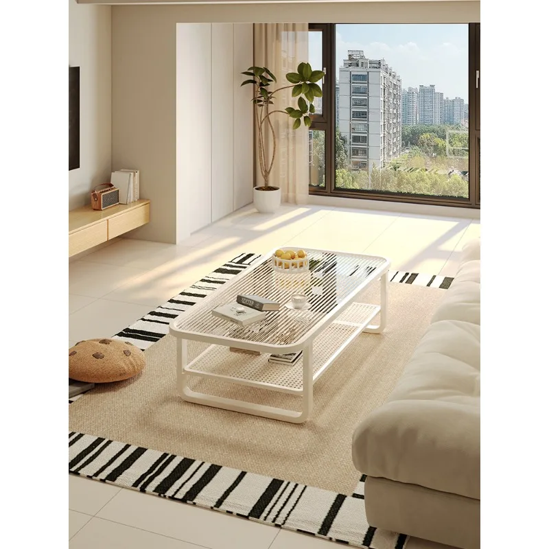 

Glass coffee table living room household small apartment 2025 new removable small table simple modern balcony
