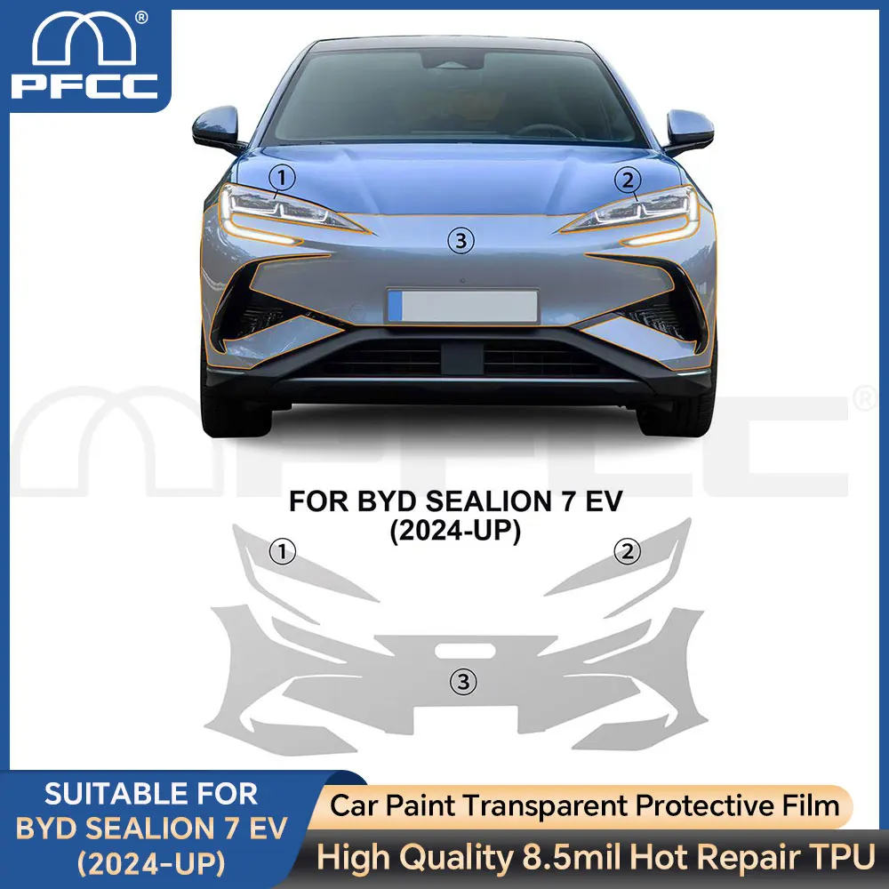 

For BYD Sealion 7 EV 2024 2025 Car Paint Protection Film TPU Pre-cut Anti-scratch Body Repair Transparent 8.5mil Car Accessories