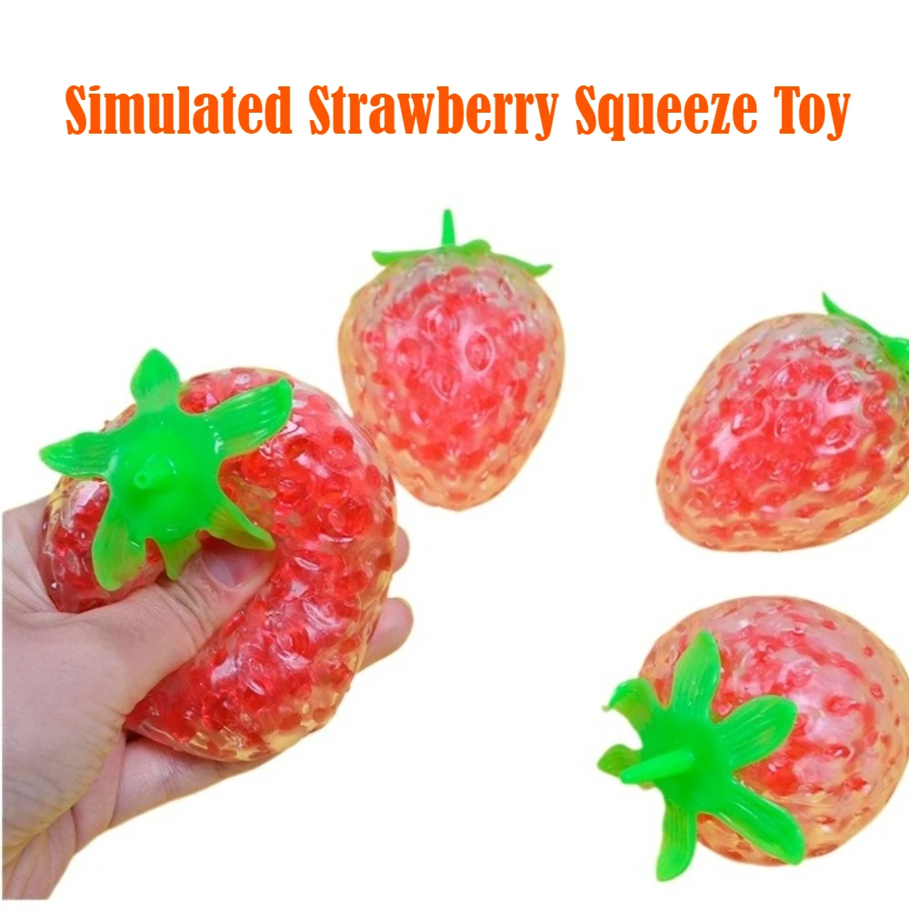 

Squishy Strawberry Squeeze Toy Stress Relief Fidget Sensory Toys for Adults Kids Slow Rebound Anxiety Autism Party Favors Gifts