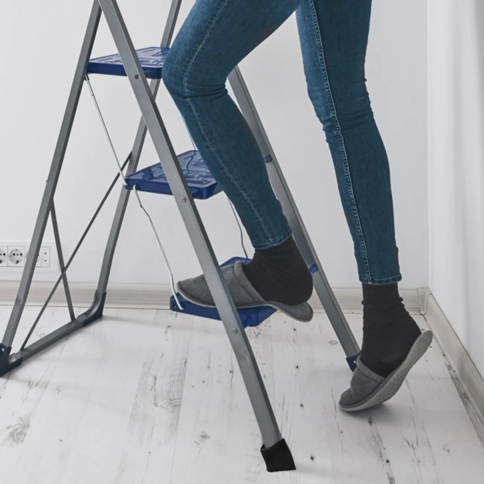 

4pcs Foot Covers Rubber Antislip Versatile Insulation Black End Caps Replacement Construction Ladder St off Rubber End Cap